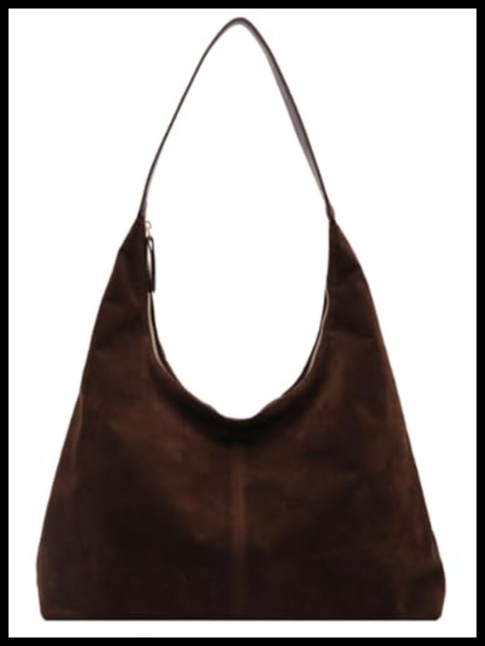 Faux Suede Hobo Shoulder Bag Crescent Tote Handbag